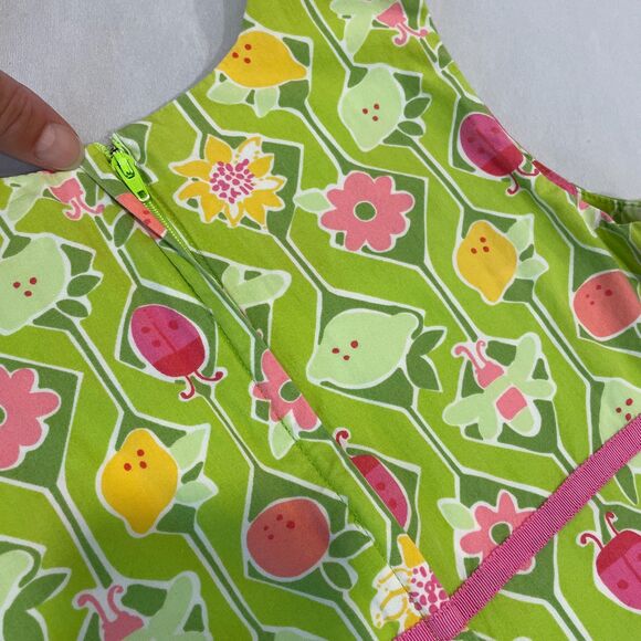 ~ Lilly Pulitzer 6x Girls Floral Sundress* Sleeveless Green Fruit Ladybug Summer - Picture 12 of 13
